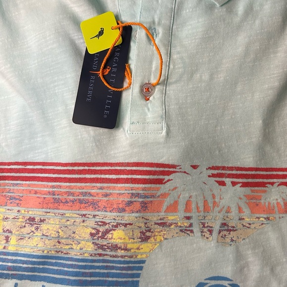 Margaritaville Island Reserve Guitar Scene Polo Shirt Mens L - Picture 7 of 8